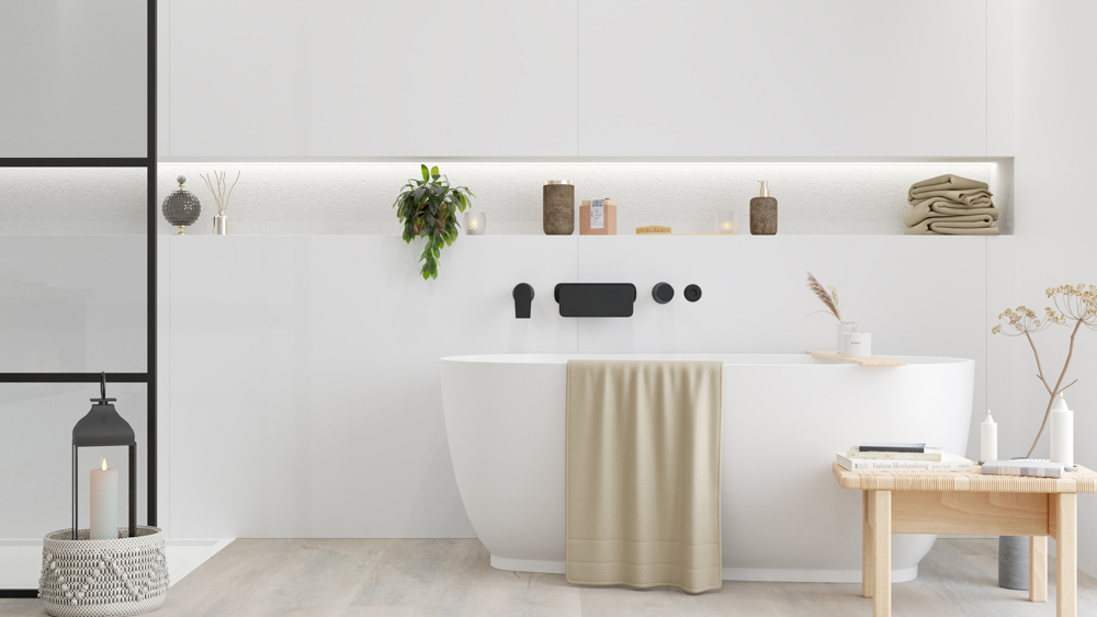 TWG SPA Nestis Nassraumplatte 0606 RM Arktisweiss - 0606 SG Arktisweiss – Bild 5