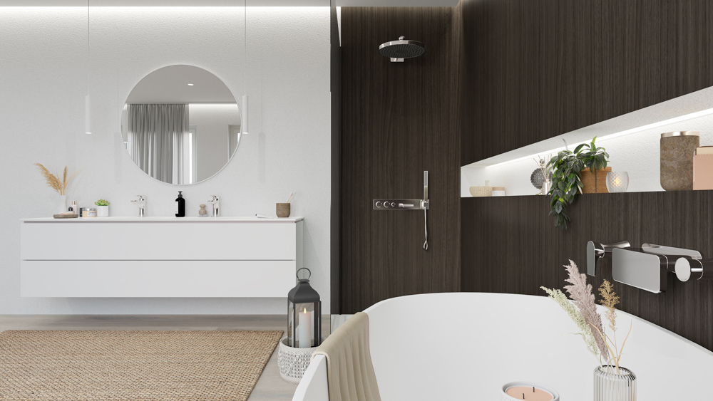 TWG SPA Nestis Nassraumplatte 4029 NI Eucalipto Dark - 4057 SU Canadian Oak – Bild 4