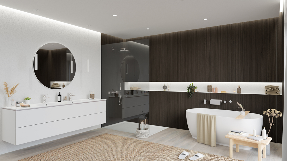 TWG SPA Nestis Nassraumplatte 4029 NI Eucalipto Dark - 4057 SU Canadian Oak – Bild 6