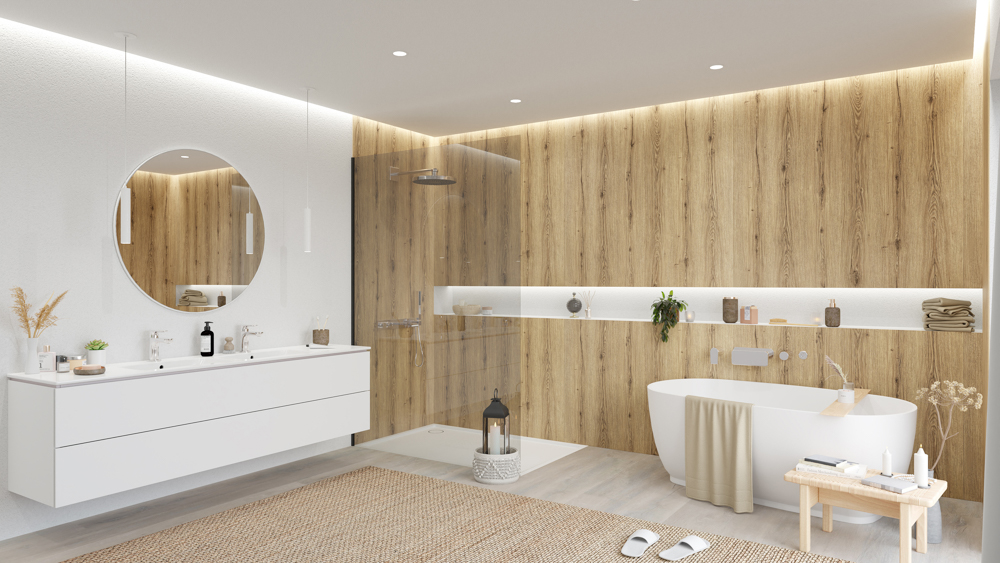 TWG SPA Nestis Nassraumplatte 4029 NI Eucalipto Dark - 4057 SU Canadian Oak – Bild 7