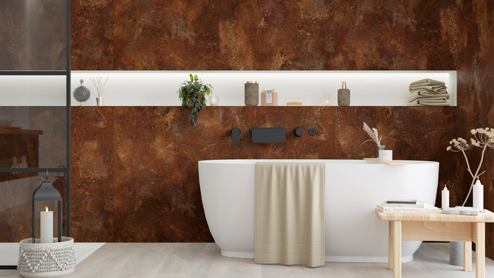 TWG SPA Nestis Nassraumplatte F 76026 CR Ceramico Rost - S 60036 SX Classic Beton – Bild 4