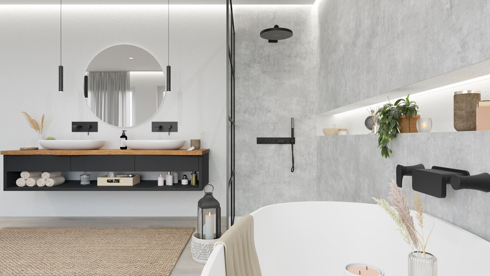 TWG SPA Nestis Nassraumplatte F 76044 ML Bellato Grau - S 63009 SM Marmor Carrara – Bild 4