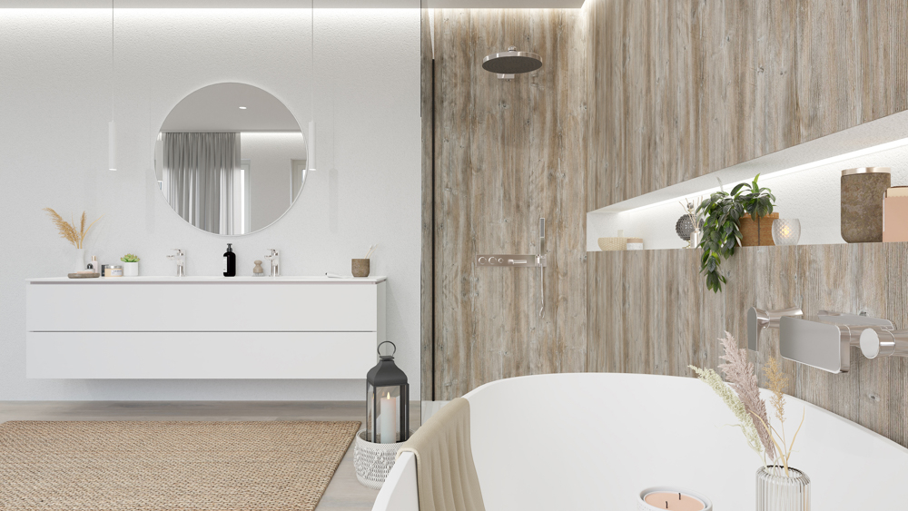 TWG SPA Nestis Nassraumplatte R 55004 RU Ponderosa Pine - R 20284 NW Wilton Oak White – Bild 6