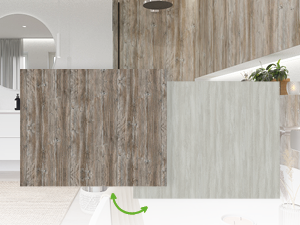 TWG SPA Nestis Nassraumplatte R 55004 RU Ponderosa Pine - R 20284 NW Wilton Oak White