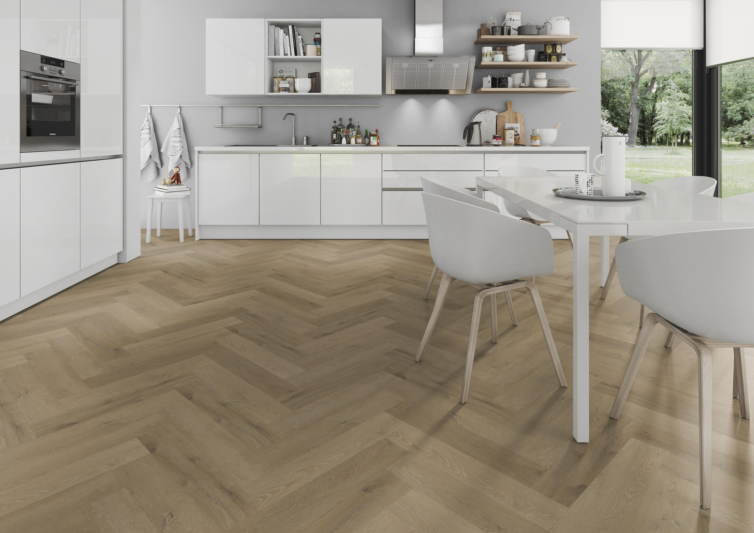 TWG Vinylboden Titan One 055 Fischgrät Gluedown Prestige Oak Light Amber – Bild 5