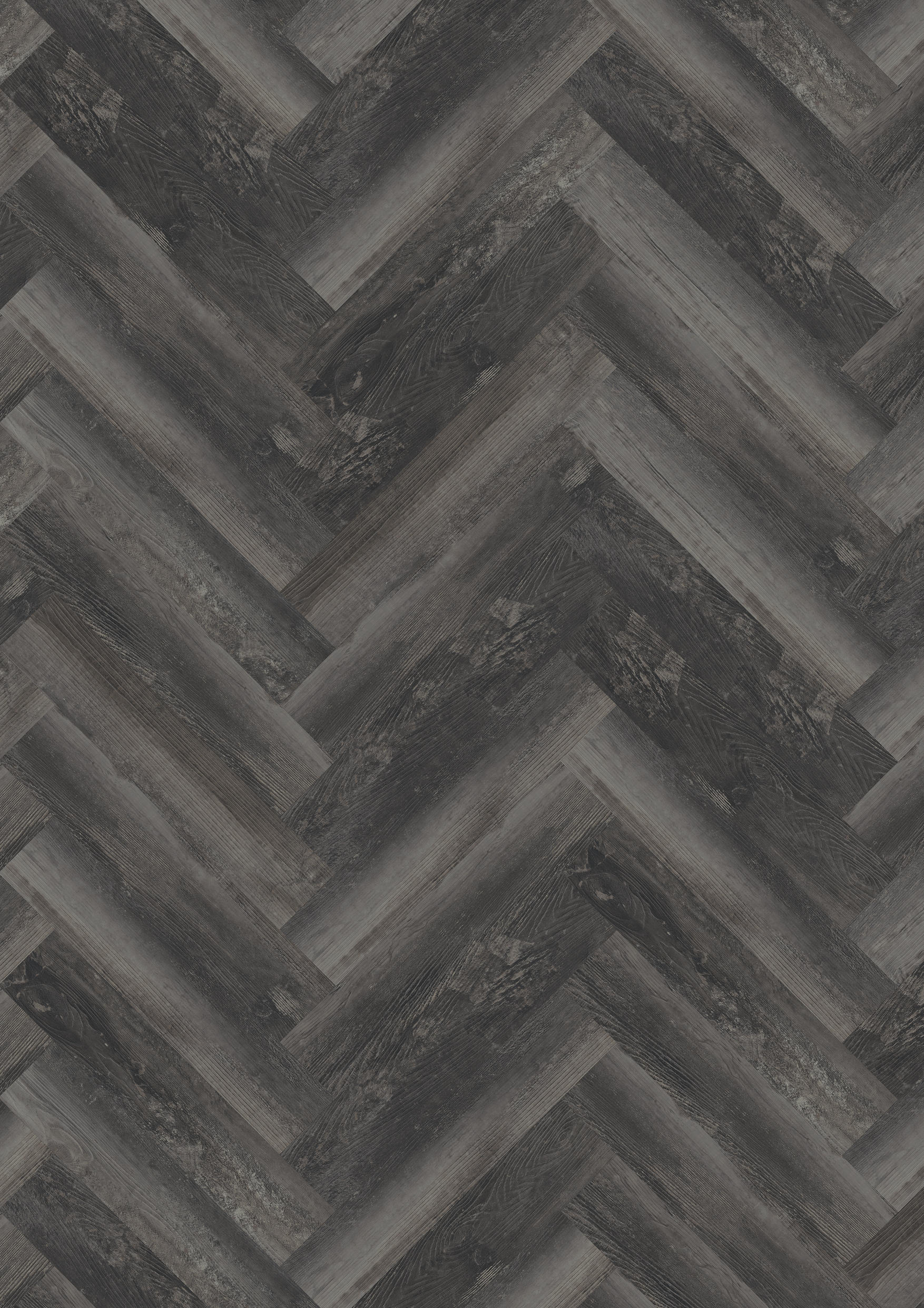 TWG Vinylboden Titan One 055 Fischgrät Gluedown Smoked Pine Black