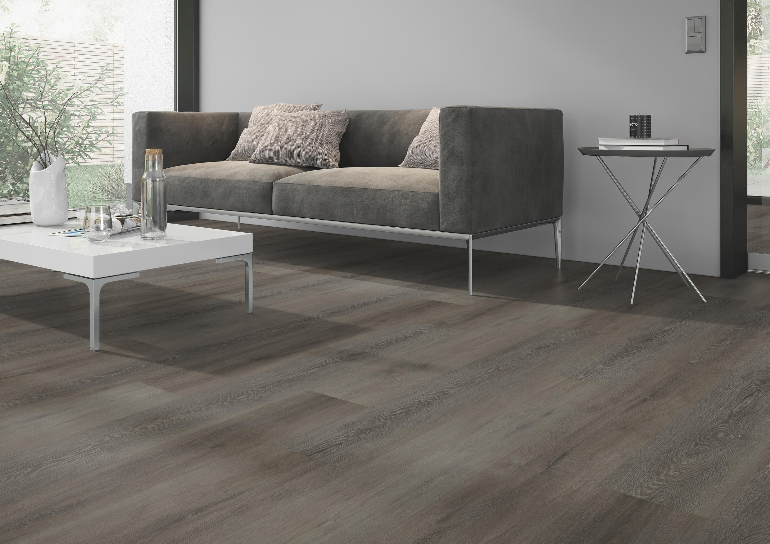 TWG Vinylboden Titan One 055 Gluedown Cerused Oak Dark Brown – Bild 4