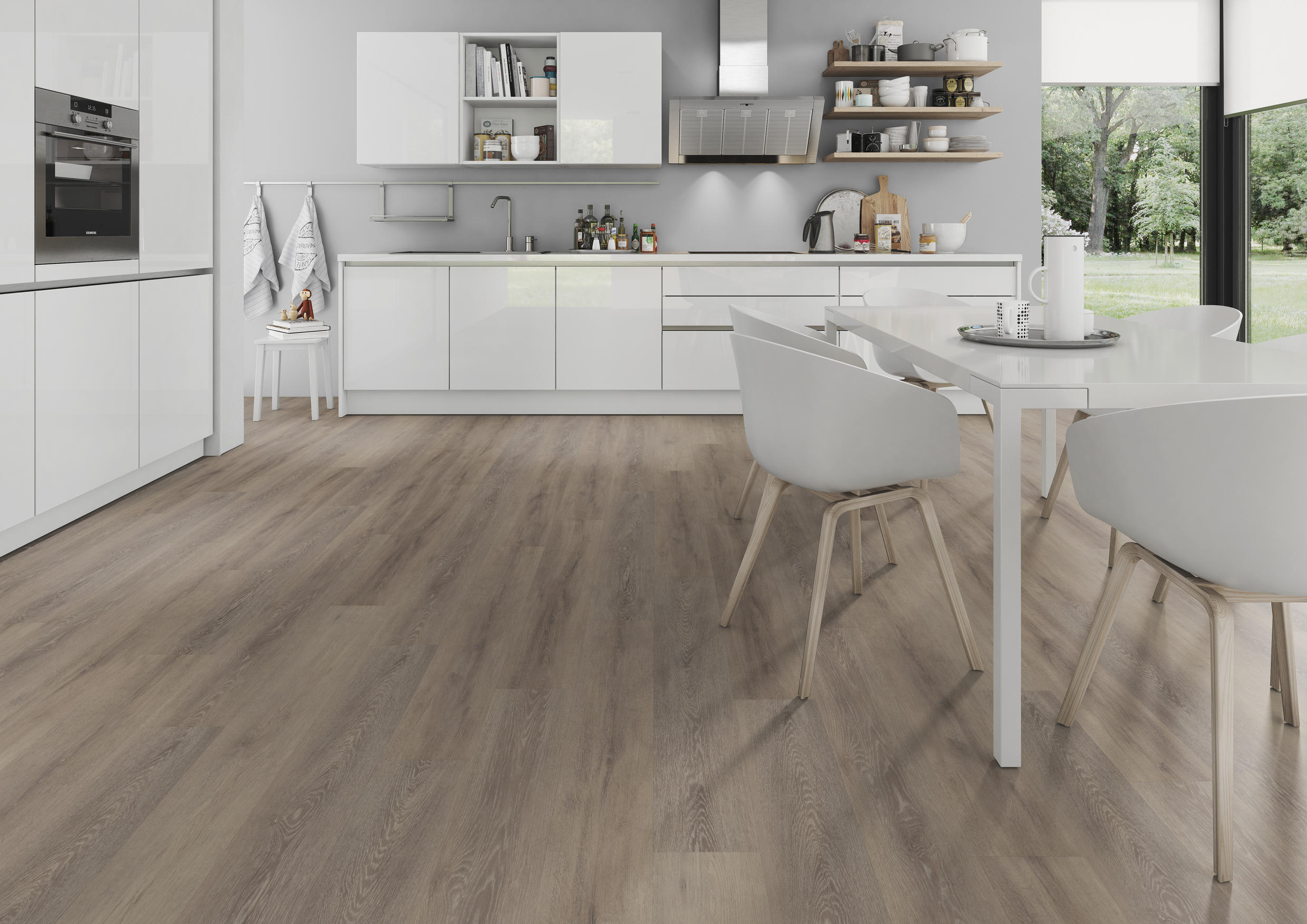 TWG Vinylboden Titan One 055 Gluedown Cerused Oak Dark Natural – Bild 3